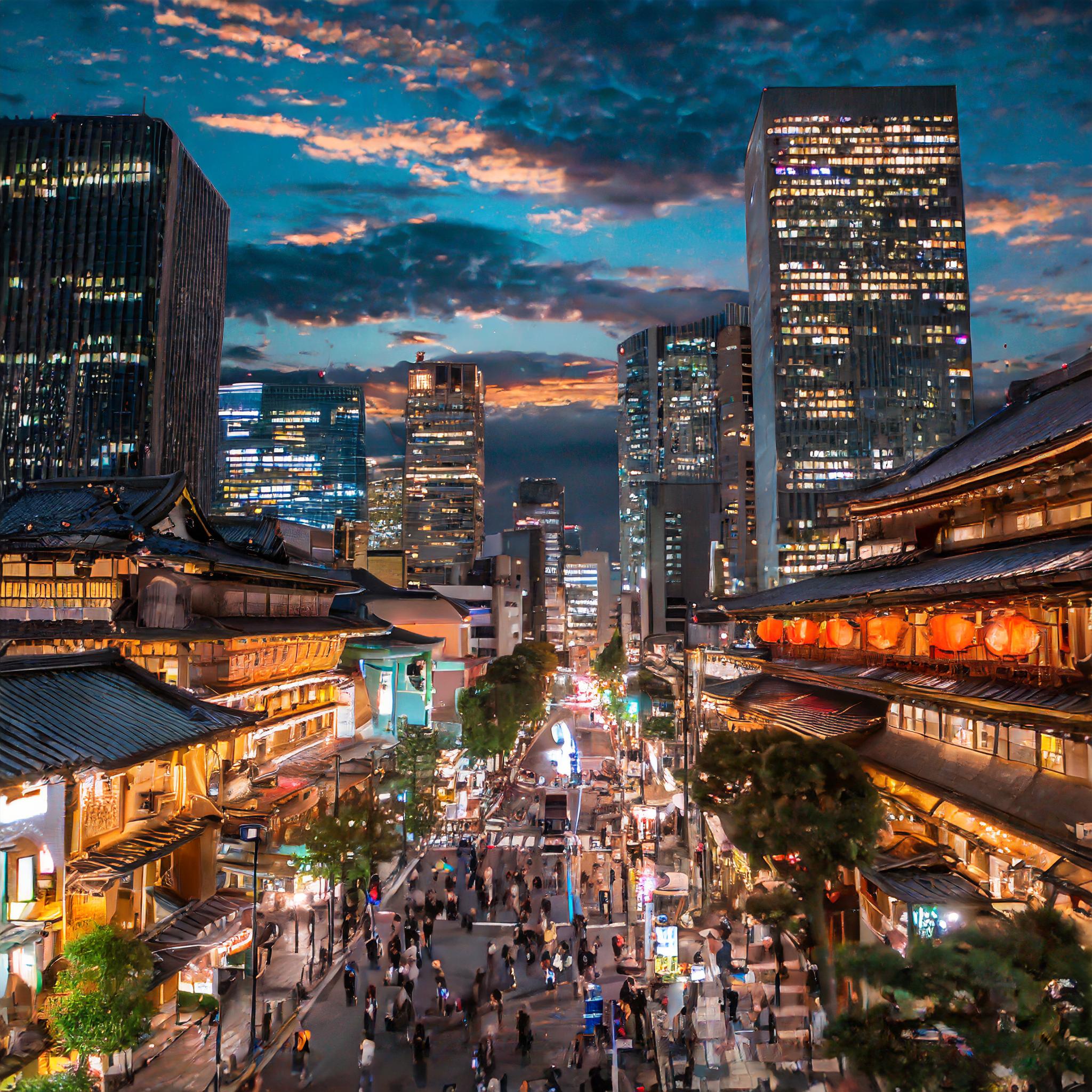 Firefly Tokyo Japan streets, at night with restaurants and nice scenery of the sky 35293.jpg